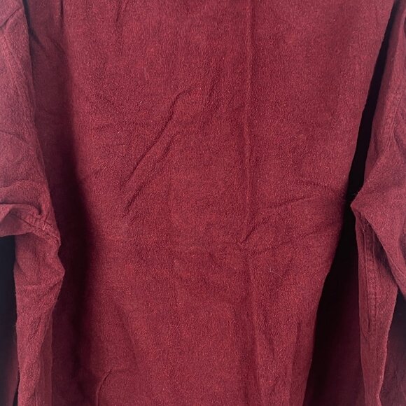 St John's Bay Shirt 2XL Tall Burgundy Long Sleeve Button Up Pockets Cotton - Picture 8 of 9